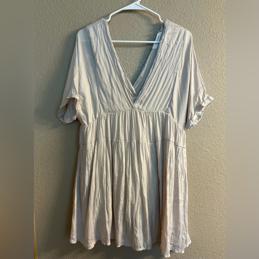 Mustard Seed Cream V-Neck Dress